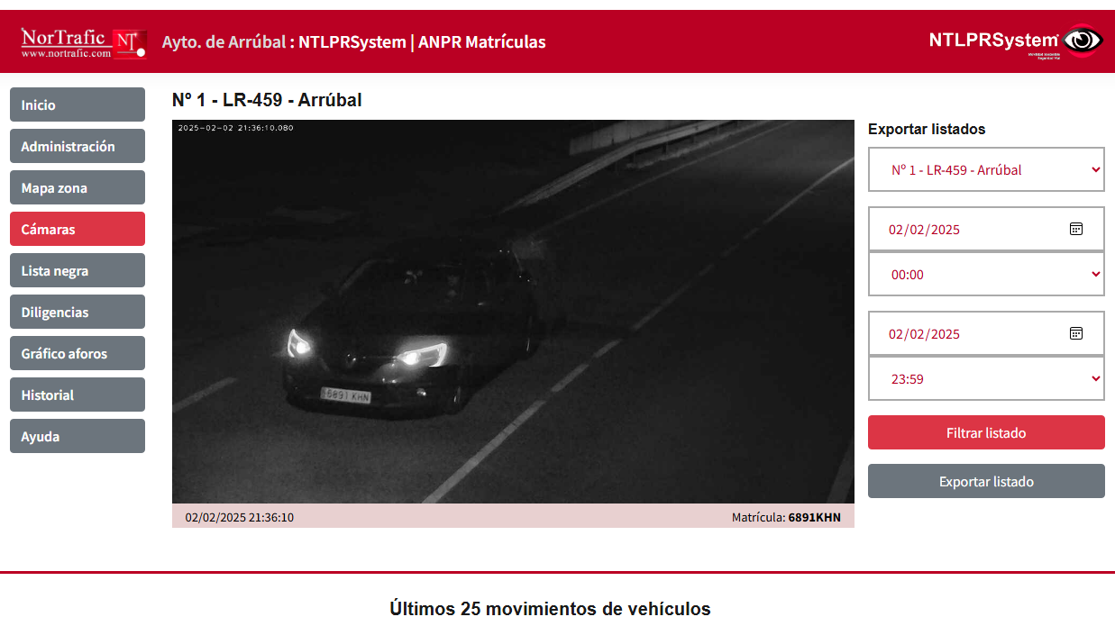 NTLPRSystem ANPR Web Cámara